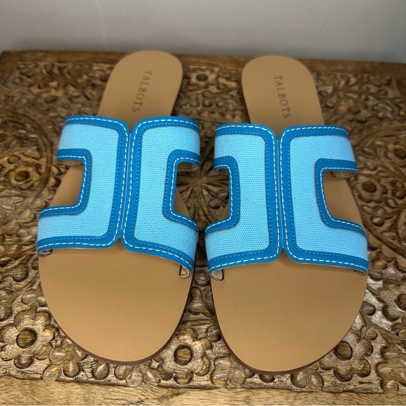 Talbots Women’s Hannah Slides Turquoise Sz 8 - Picture 2 of 7